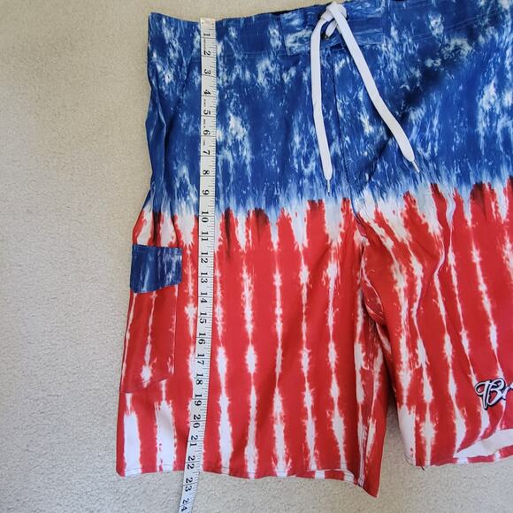NWT Budweiser Size 36 Tie Dye Drawstring Board Shorts Swim Trunks Pocket - Picture 10 of 14